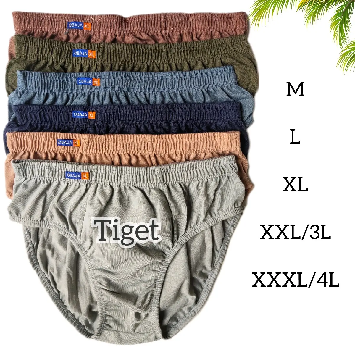 6 PCS CD Celana Dalam Daleman Sempak Pria Cowok OBAJA Karet Kerut Dewasa Remaja Bahan Katun Adem Lembut Big Size Jumbo M L XL XXL XXXL 3L 4L 3XL Murah Segitiga