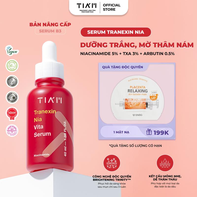  Serum Hỗ Trợ Dưỡng Trắng Hỗ Trợ Mờ Thâm Nám Tia’m Tranexin Nia Vita Serum 40ml 