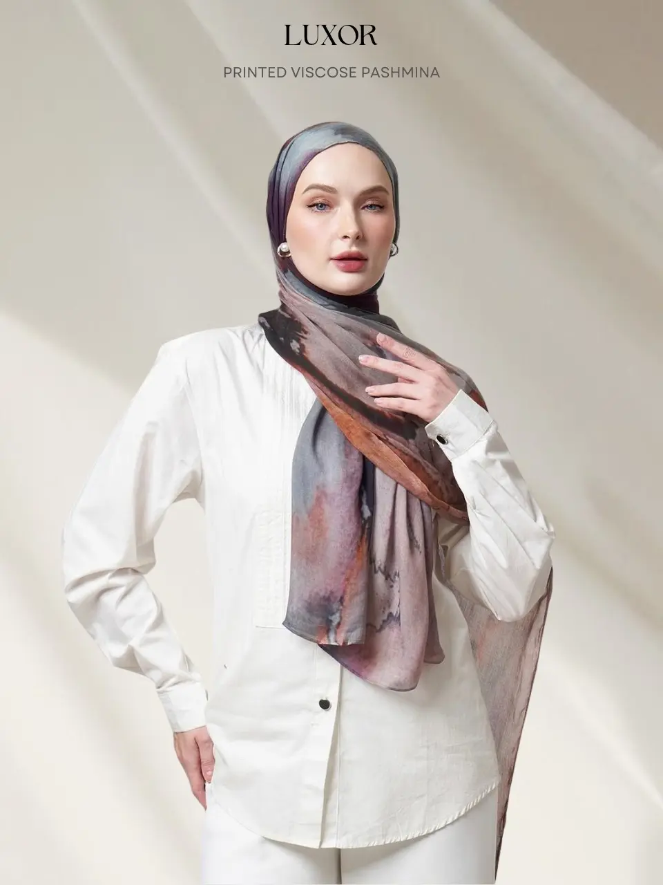 Luxor Florescent Watercolor/Viscose Modal Hijab/Printed Scarf/Vela Inspired Floral Watercolor Pashmina