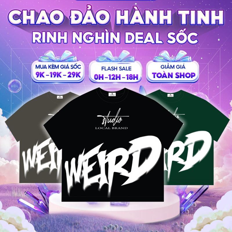 [DEAL MỞ BÁN] Áo thun The Weird Local Brand Unisex Form BOXY Tay Lỡ ATK1272