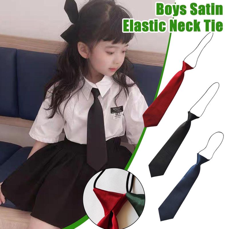 Product Introduction of Boys Satin Elastic Neck Tie For Wedding Prom Christening Kids Ties Children V9C4 17