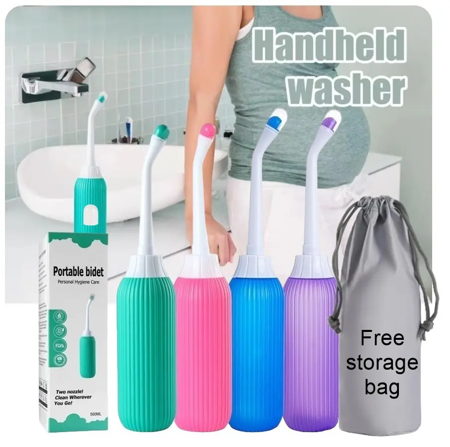500ml Portable Bidet Spray Travel Hand Held Personal Cleaner Hygiene Peri Bottle Bidet Baby Perineal Buttock Cleaner Pregnant Water Nozzle Bidet