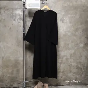 Griya Musafa - Pakaian Wanita Muslimah Fatima Abaya Jetblack Premium Lengan payet