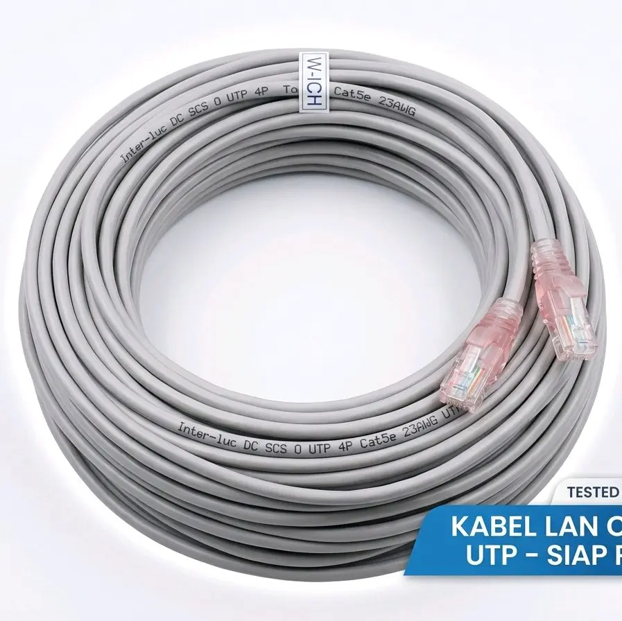 Kabel LAN CAT5E UTP  siap pakai wifi Internet Ethernet 5m 10m 15m 20m 25m 30m 35m 40m 45m 50m  kabel lan jadi