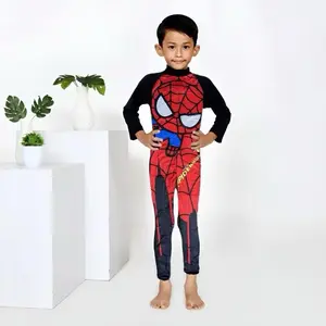 Duniaanak9 Baju Renang Anak Cowok Lengan Panjang Karakter Super Hero Terbaru 1-12 Tahun