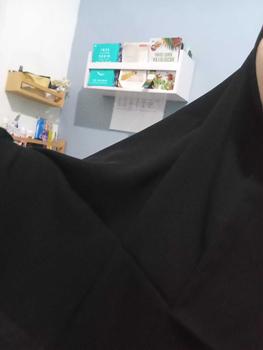 Product Review of cozy khimar non pad jahit 4 lengan bolong Hitam Kerudung bergo jumbo khimar Syari Muslim Oval Jilbab Instan Wolfis Tangan from A**u R**a 1