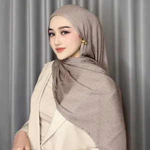 Trendhijab Pashmina Viscose Textured Higtligt Shawl Limen Hijab