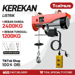Tonivaso COD Electric Hoist Wire Rope Katrol Mini Listrik Panjang 12-20M Indoor dan Outdoor Kecil Derek Elektrik 200KG-300KG-500KG-800KG-1200KG