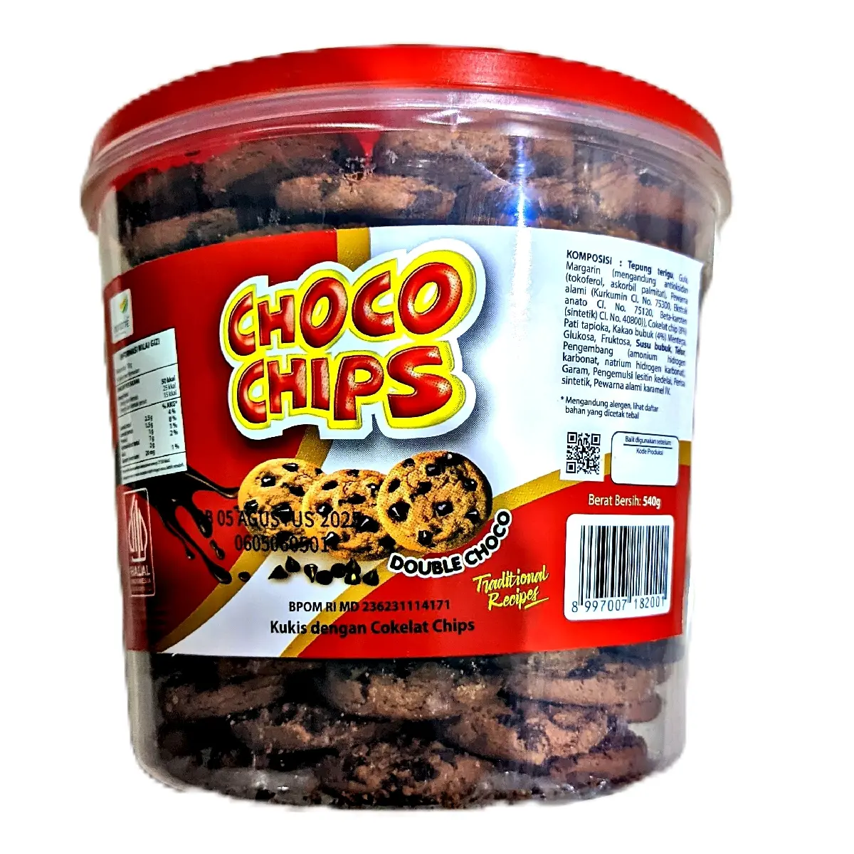 choco chips kue 1 toples 540 gram cemilan food Coklat Cookies Camilan Snacks Kering Makanan Cokelat Chocolate