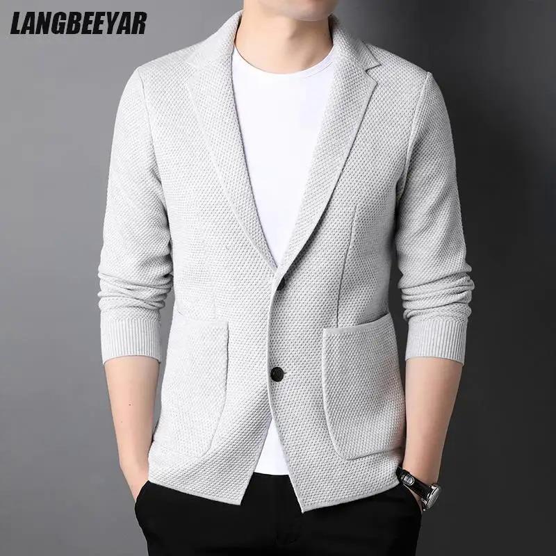 Áo Cardigan Dệt Kim Phong Cách Hàn Quốc Cho Nam, Áo Len Mỏng Vừa Vặn, Áo Khoác Thường Ngày Màu Trơn, Áo Khoác, Quần Áo Nam, Thương Hiệu Thời Trang Mới, 5%