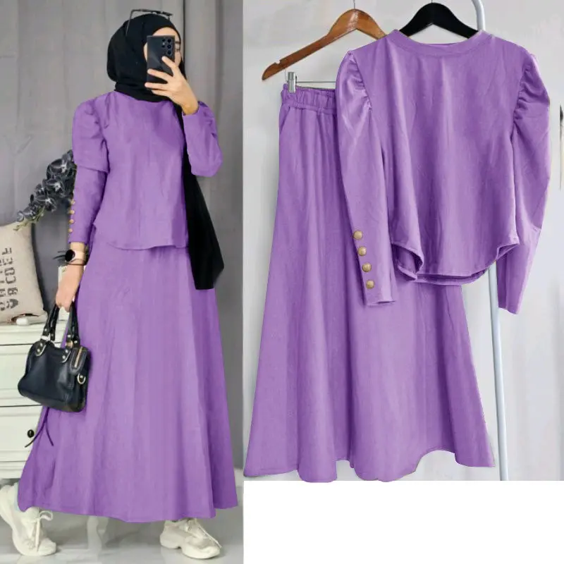 O2 fashion / Set rok palazo / Set muslim / pakaian muslim / manggo knit /bisa cod / premium / best seller / muslimah
