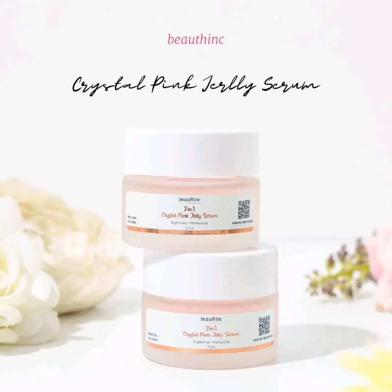 (1PCS) 2in1 CRYSTAL PINK JELLY SERUM 2