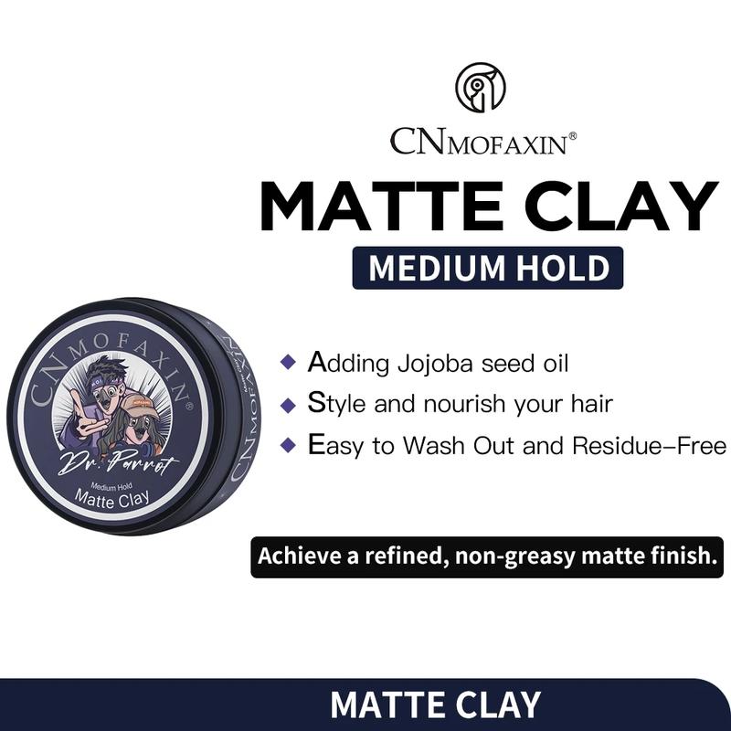 Sáp clay tạo kiểu CNMOFAXIN mờ, phồng cao, giữ nếp lâu vuốt tóc gôm mềm 100g