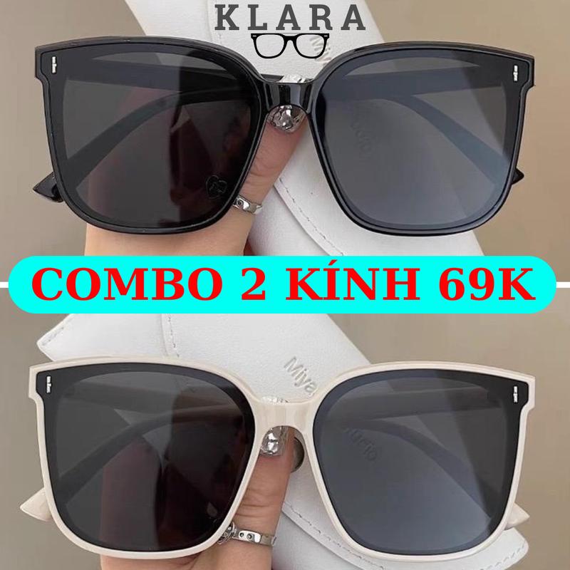 [2 kính] Combo 2 Kính Mắt KLARA Nữ - Nam Phong Cách Hàn Quốc, Chống Nắng Chống Mưa