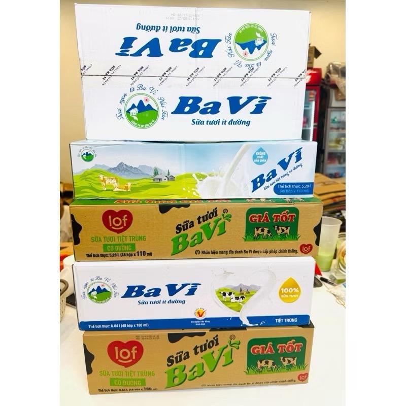 Thùng 48 hộp Ba Vì Sữa Tươi Có Đường 110ml