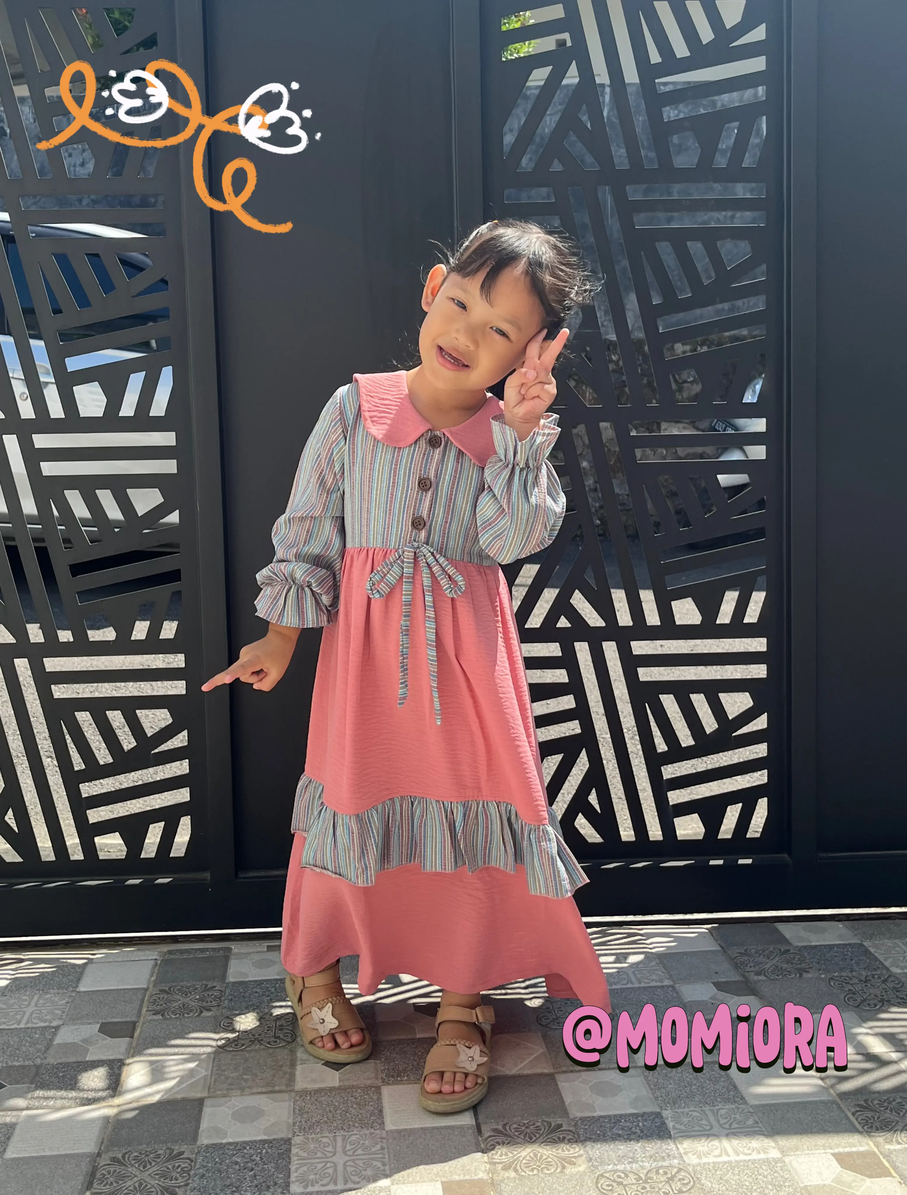 [BUY 1 GET 1] Dress Panjang Nara Anak Perempuan usia 2-10 tahun Gamis Bahan Crinkle Premium