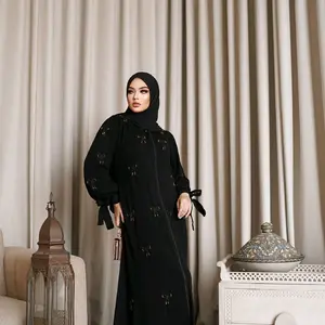 gamis abaya saraza tipe hilwa Muslim Wanita Dress Dewasa Lebaran Hitam Remaja Syari Bordir Mewah