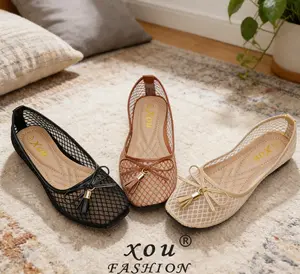 XOU flat shoes jaring aesthetic sepatu wanita flat premium model sepatu cewek terbaru 2026 elegant style  Cocok untuk kehidupan sehari-hari dan acara penting nyaman tahan lama dan serbaguna untuk pakaian kasual A-101