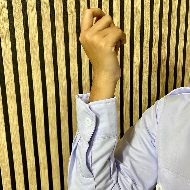Atasan putih seragam kerja wanita kemeja saku dada bahan hightwis 4