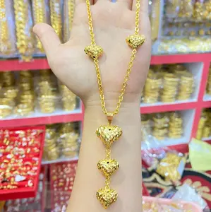 kalung panjang love bangko, lapisan emas 24k