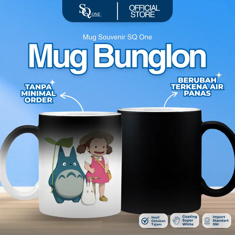 MUG SQONE - MUG BUNGLON BERUBAH WARNA SAAT TERKENA AIR PANAS BISA CUSTOM DESIGN UNTUK SOUVENIR  Kitchenware 0