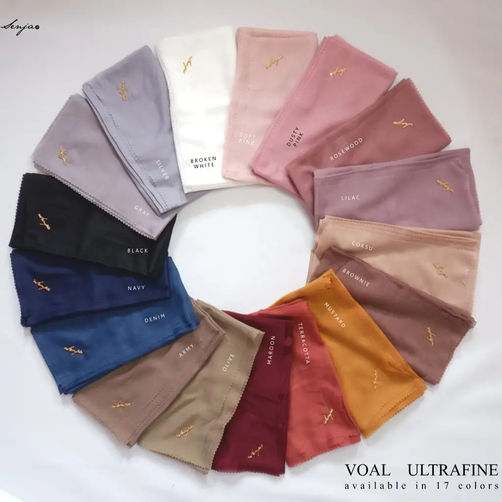 Voal Ultrafine New Series / Plat / Senjascarf / Kerudung Polos segiempat
