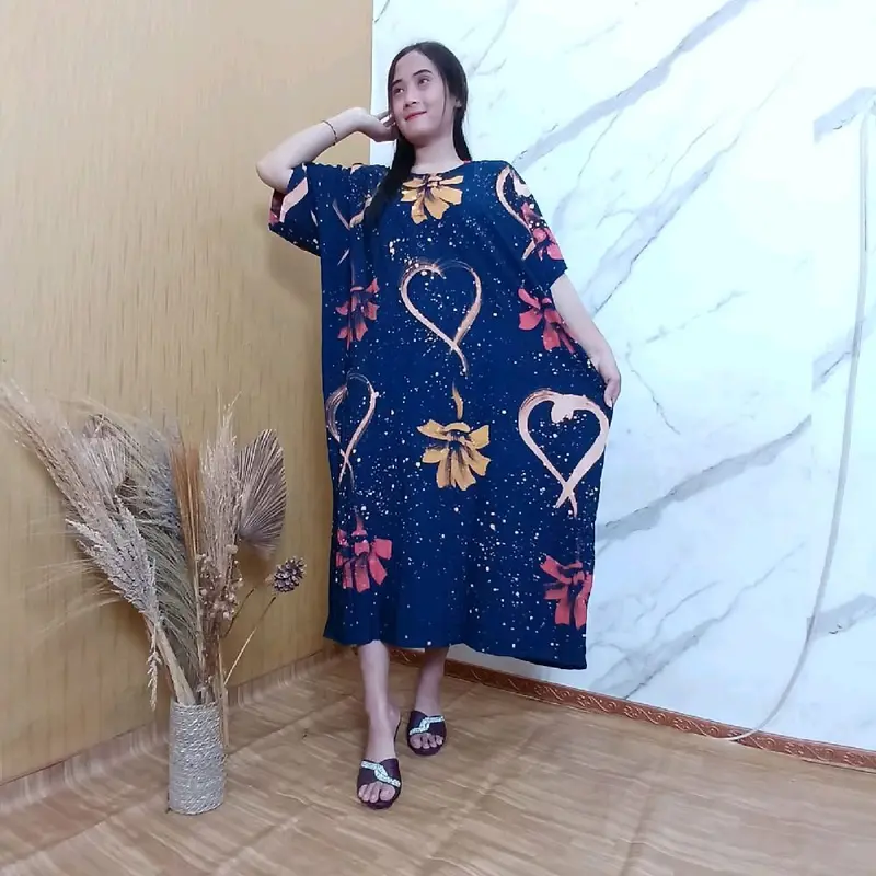Daster Jumbo LOVE LOVE Ld 140cm Rayon Premium  Daster Kekinian Nyaman Wanita Dress Kancing Ibu Hamil Busui 3