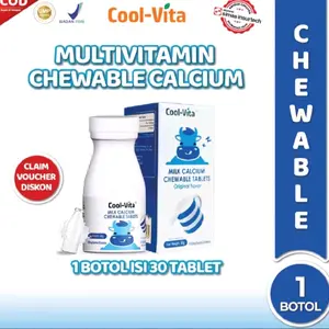 Coolvita cheweble 30 tablet suplement peninggi badan menguatkan gigi dan tulang promo ready stok