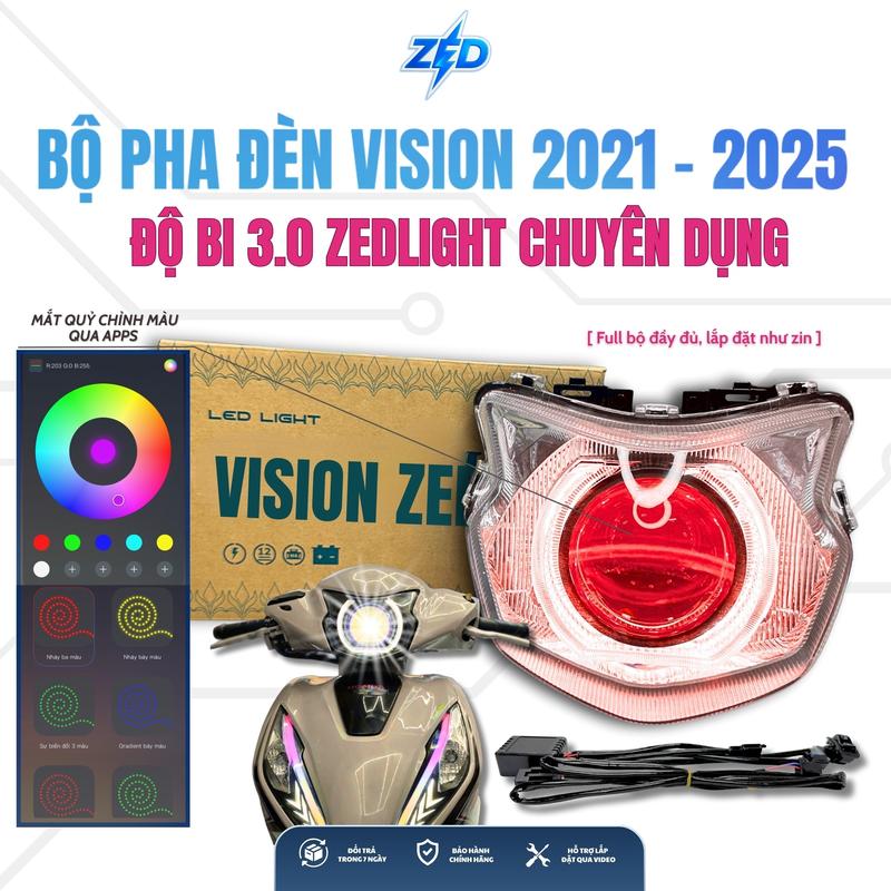 Bộ Pha Đèn Vision Đế Đúc T50 2021-2025 Độ Sẵn Bi Cầu 3.0 Chính Hãng ZED LIGHT - 70W Siêu Sáng Sắc Nét Chiếu Xa 200m Có Passing Full Phụ Kiện Lắp Đặt Nguyên Bản Lên Xe
