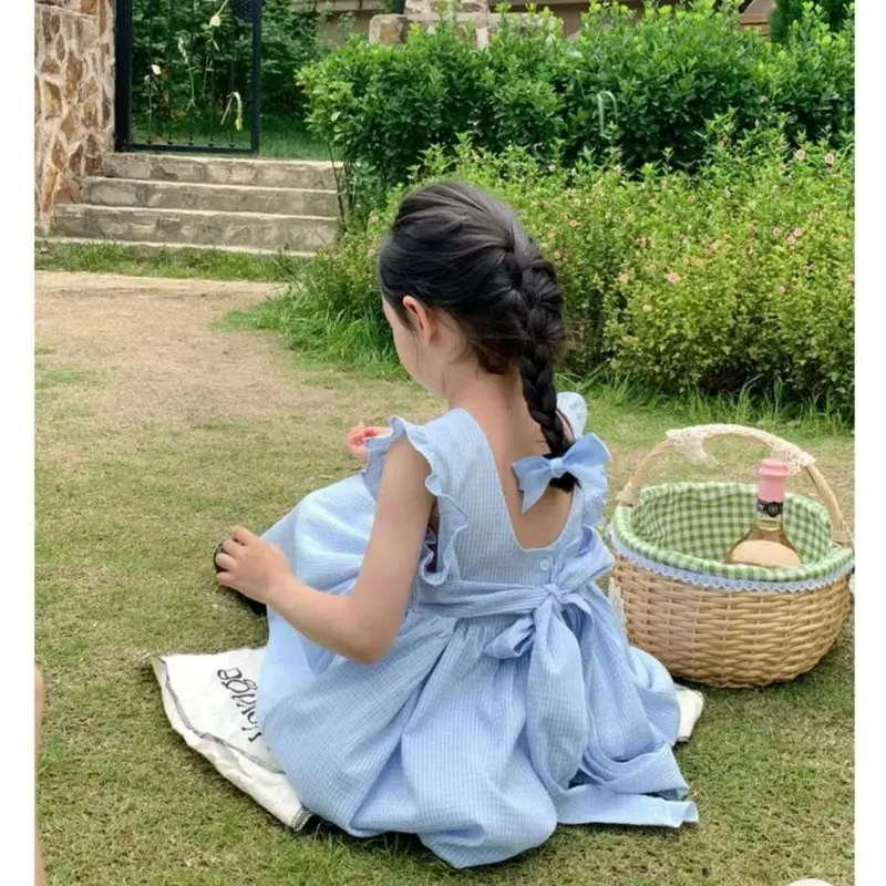 Willica WBSL DRESS KOREAN STYLE BLUE ANAK PEREMPUAN IMPORT 1