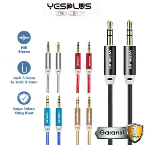 YESPLUS Kabel Audio  YS-1414 3.5mm Aux ke Aux Kabel Serat Nylon Accessories Komputer