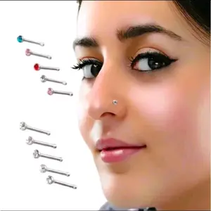anting hidung/ nose diamond permata 24 pcs 1,5 mm dan 1,8 mm titanium Earrings