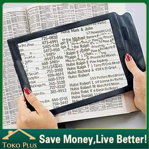 Kaca Pembesar baca buku Ukuran A4 / A6 3X Untuk Membaca Loupe Fleksible Flexible