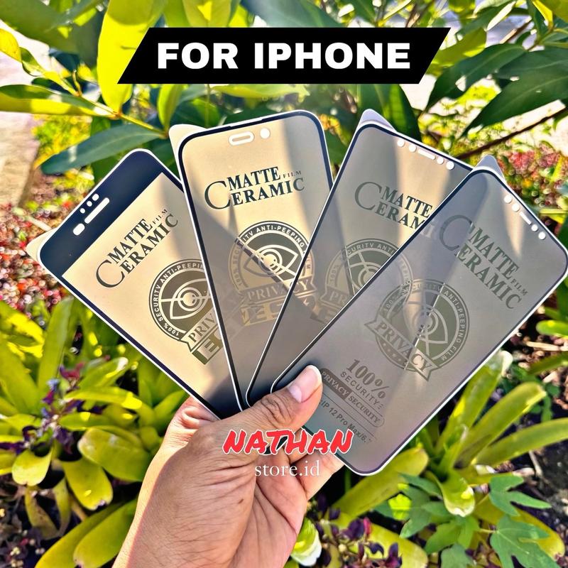 Anti Spy - Tempered Glass Ceramic SPY for IPHONE  Lentur Kramik Mate Spay Tg Cramic Anti Sepay- Ponsel, Layar - Privacy, Silicone 0