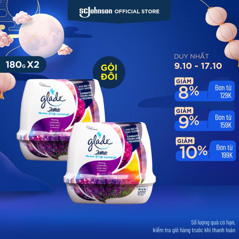 Bộ đôi GLADE Sáp Thơm Hương Lavender 180gx2
