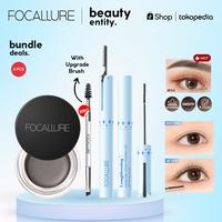 Gambar (PAKET HEMAT) FOCALLURE Eyebrow Cream Gel waterproof +  2MM Ultra-fine Mascara Curl Free Upgrade Eyebrow Brush - EYEBROW Shade 1 + Mascara + Brush dari BEAUTY ENTITY Kab. Tangerang 1 Tokopedia