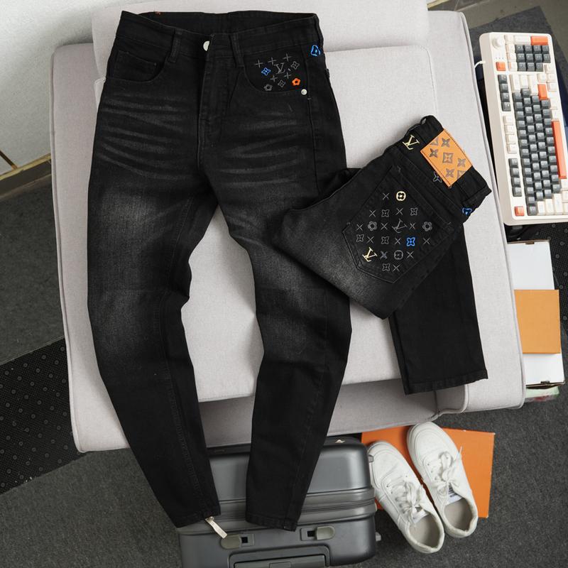  Quần Dài Jean Nam Đen Loang Chất Denim Dày Dặn Co Giãn Nhẹ Phối Họa Tiết Thêu - Đứng Form Dễ Phối Đồ -  Beauty Store   