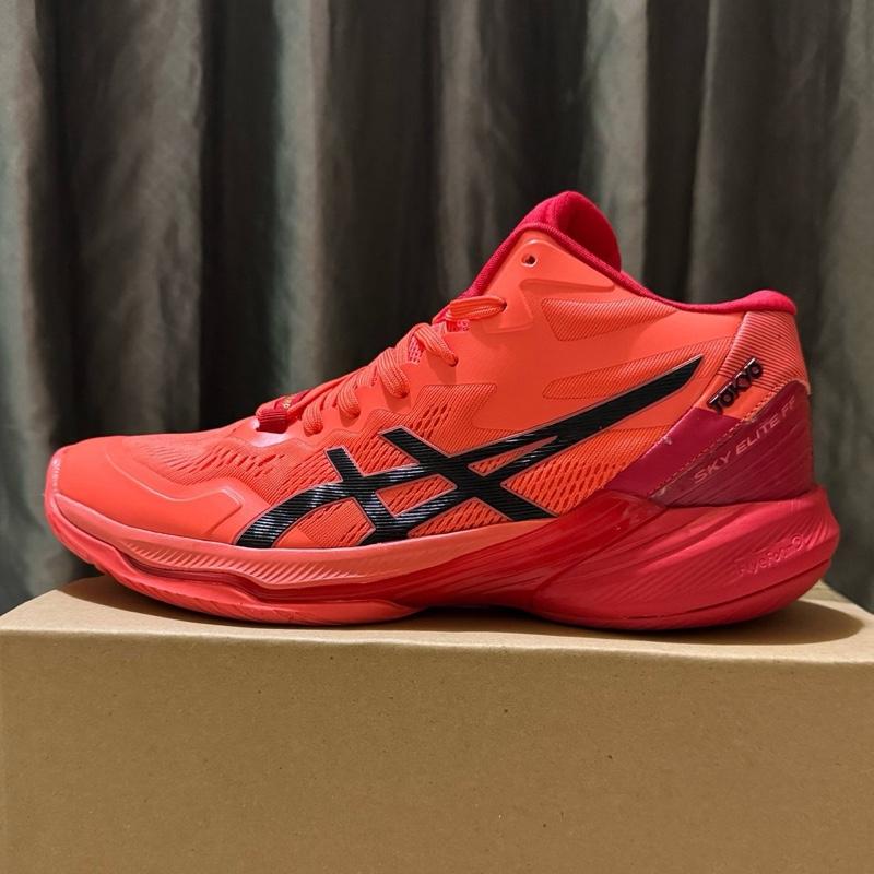 Giày bóng chuyền cổ cao nam nữ cao cấp màu đỏ cam ( Có tặng kèm tất )