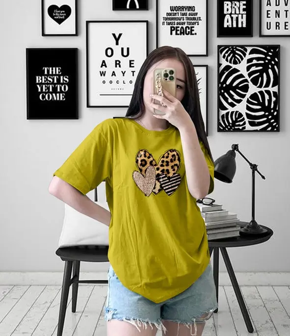 Yurica - Kaos Wanita Motif There Loves / Atasan Wanita