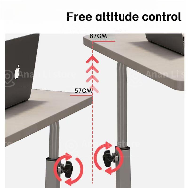 Product Introduction of Multifunctional portable wheeled computer desk portable multifunctional easy lifting laptop table computer desk removable/adjustable computer desk White wheeled desk furniture no fire safety label Yellow (45x30x65) 12
