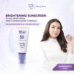 [Manohara's Pick] Finally Found You! SUN-RICE ALL DAY Invisible UV Shield SPF 50 PA++++ 50ml Sunscreen Wajah untuk Semua Jenis Kulit, Melindungi dari Sinar UVA UVB, Mencerahkan Wajah dan Memberikan Hasil Glass Skin