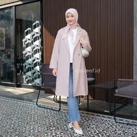 Gambar Bayleaf.id Violet Long Coat Material Finewoll / Long Outer Basic Wanita - COFFEE, XS dari bayleaf.id Kota Kediri 4 Tokopedia