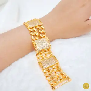 (Beli 2 Bonus 1 Random)Gelang Rantai Plat Rantai 2 Susun Warna Gold 22k Kualitas Premium|Aksesoris Wanita-Anti Karat