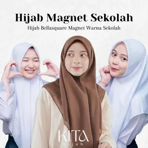 Hijab Sekolah Instan Magnetic Pollycotton | Hijab Magneti Sekolah Instan