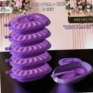 [Samiaku] COD 6SET Basi sayur oaaval basi prasmanan dengan irus Plastik PREMIUM - rengganis 7891-PREMIUM UNGU | Hot Item