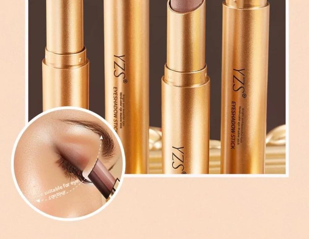 【COD】Tutup Mata 3 Warna Gradient untuk Pemula! Stik eyeshadow ini tahan air dan keringat, dengan tekstur matte dan shimmer, mudah diaplikasikan, tahan lama, dan dapat membantu Anda dengan mudah menciptakan mata yang memesona!