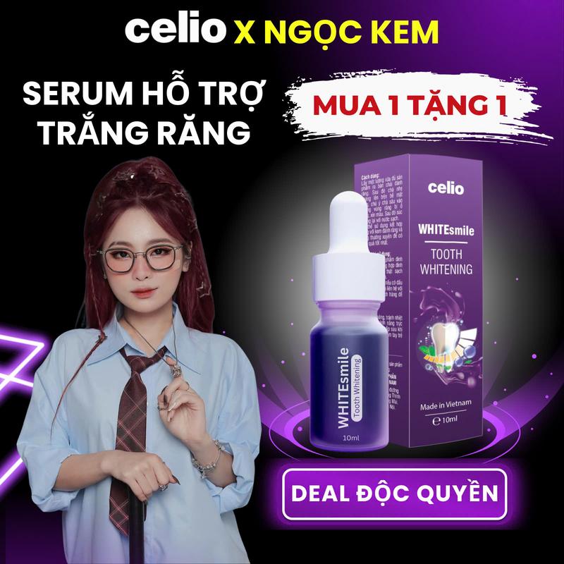 [ MUA 1 TẶNG 1 ] Serum Trắng Răng CELIO WHITEsimle Và Serum Thơm Miệng Giúp Cải Thiện Vết Ố Vàng Và Mùi Hôi Răng Miệng Để Bạn Có 1 Nụ Cười Rạng Rỡ Dung Tích 10ml