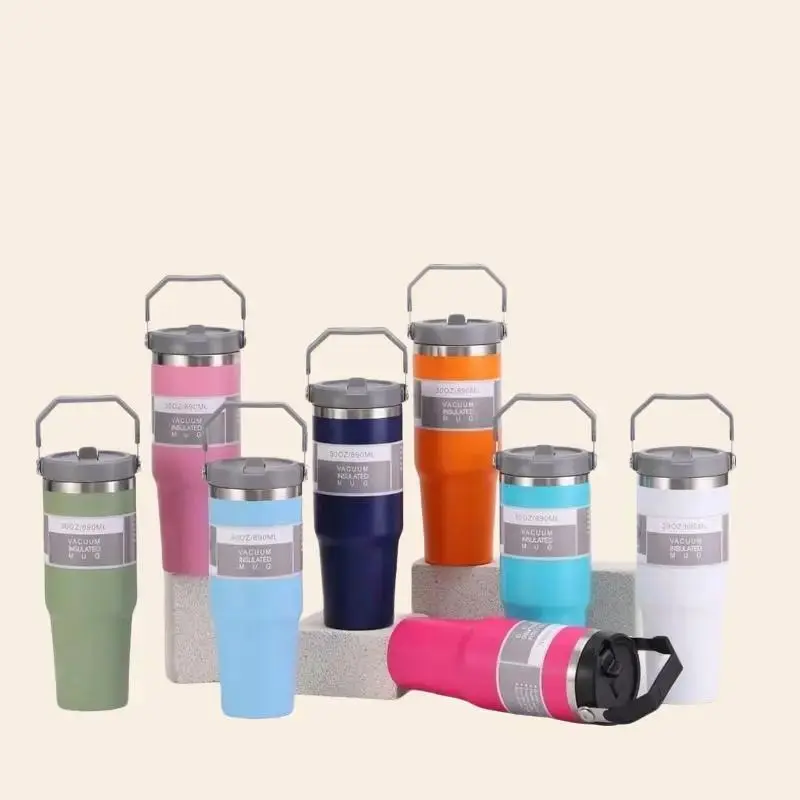 PROMO SALE Tumbler Handle 1 CARA Coffee Cup Termos Insulated Cup Stainless kapasitas 900 ml