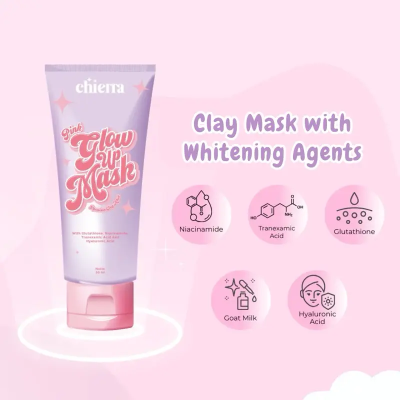 Bundling 3pcs Chiera Beauty Pink Glow Up Mask by Chierra Mencerahkan Kulit 2