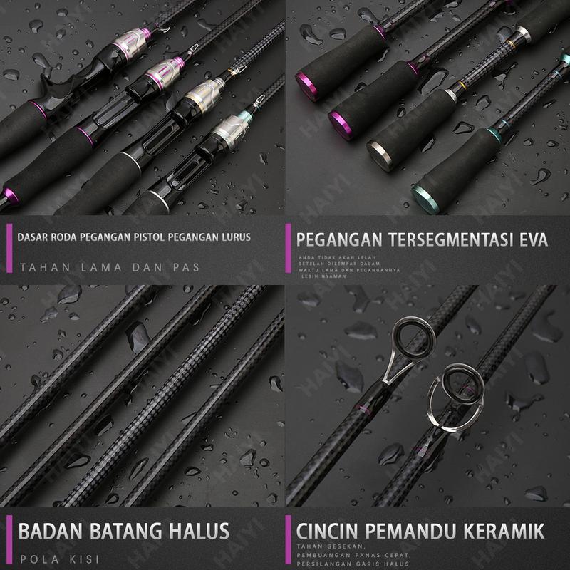 Product Introduction of HAIYI FISHING Joran Pancing 1.65m/1.8m/2.1m Fishing Rod pancing Carbon Resistansi maksimum 8KG Fishing Pole 2 Section joran fiber murah joran fishing of catch 19
